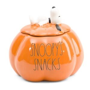 Rae Dunn Peanuts Snoopy Pumpkin Cookie Jar